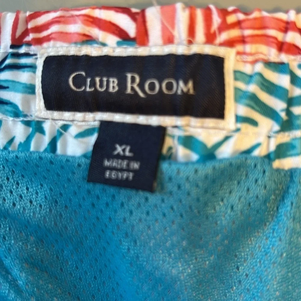 NWT Club Room Quick Dry Tropical Leaf Print Swim Shorts XL